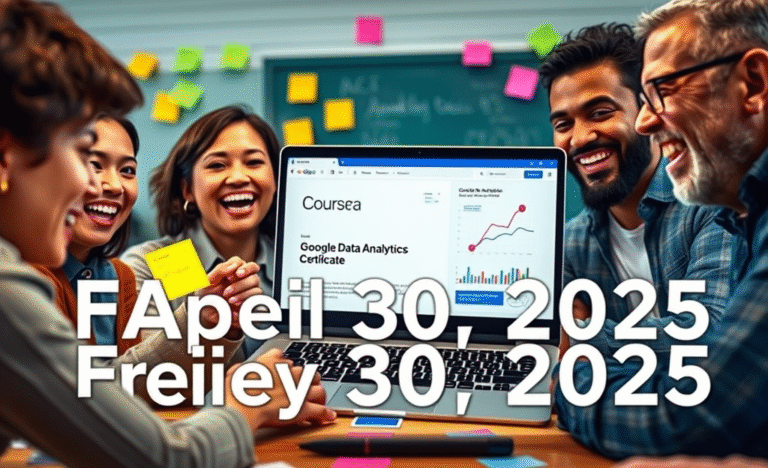 Promotional image for Google Data Analytics Professional Certificate free enrollment on Coursera.