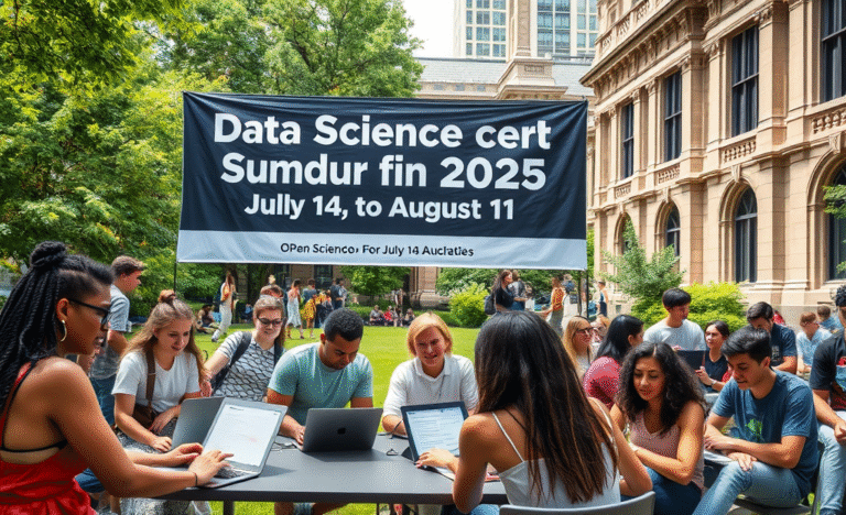 Students engaging in data science activities at the University of Chicago's Summer Academy.